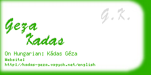 geza kadas business card